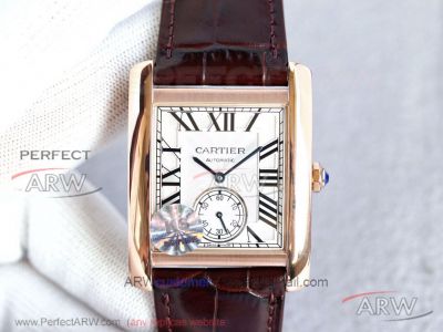 KS Factory Cartier Tank A900 Rose Gold Case Brown Leather Strap 34mm × 44mm 1904MC Watch